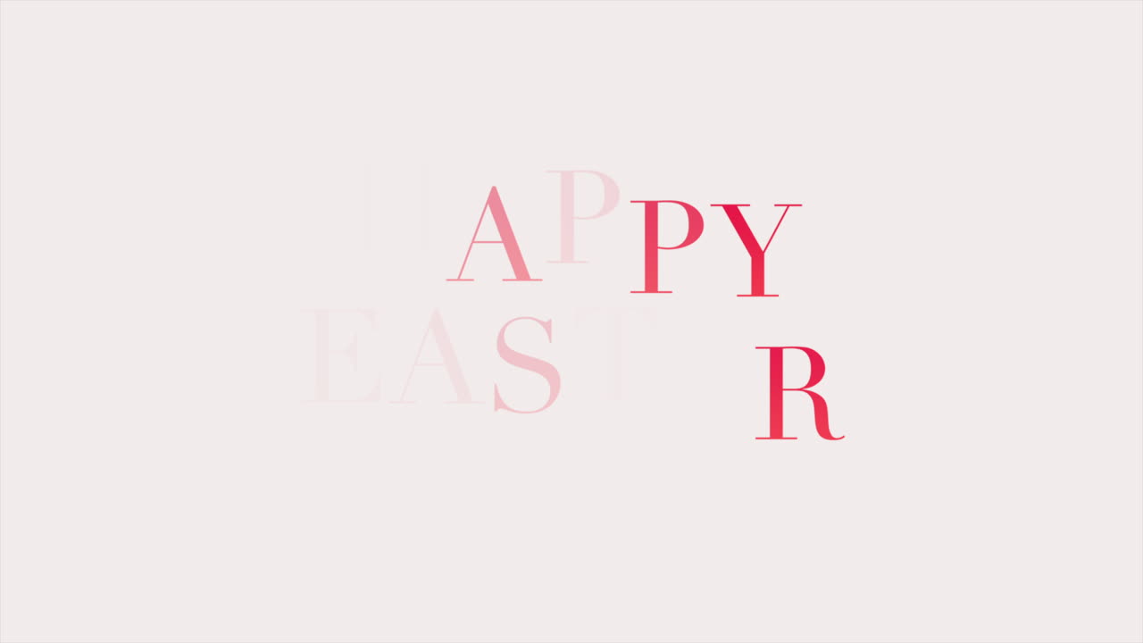 Cheerful easter greeting in red on white background