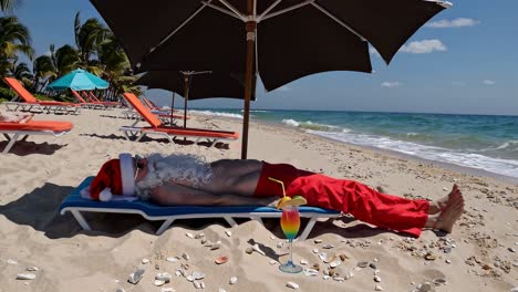 santa claus on the beach