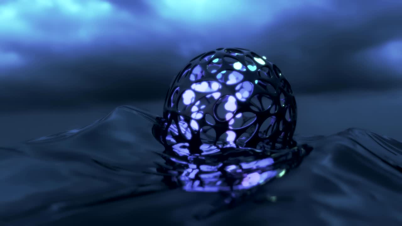 4k esferas abstractas en una jaula orgánica.