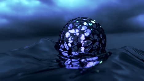 4K Abstract spheres in an organic cage.
