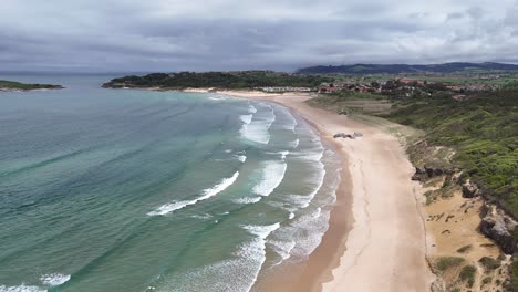 playa de somo northern spain drone,aerial high angle