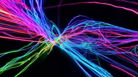 abstract glowing lines in neon colors