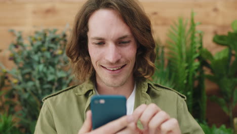 man, face and phone in coffee shop