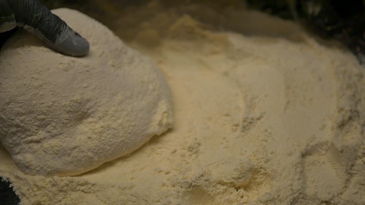 밀가루 slowmotion hd의 피자 반죽