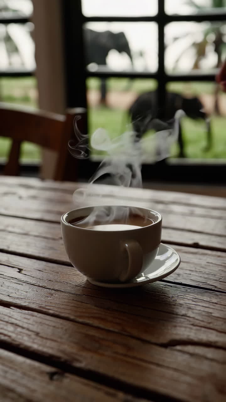 Hot Drink with Elephant View