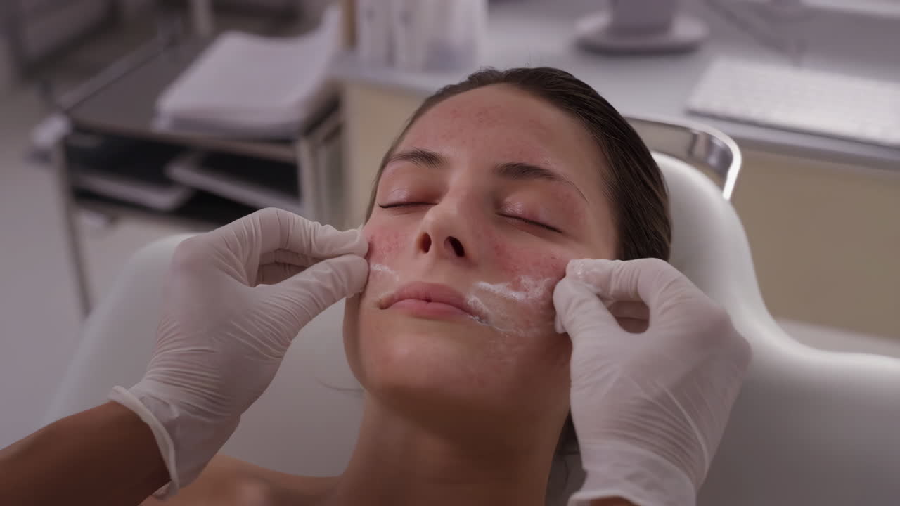 Una donna che riceve un trattamento per il viso
