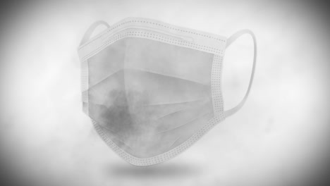 realistic medical face mask against virus. wearing mask and breathe. health care concept. breathing. protect from contaminated air. loop animation.