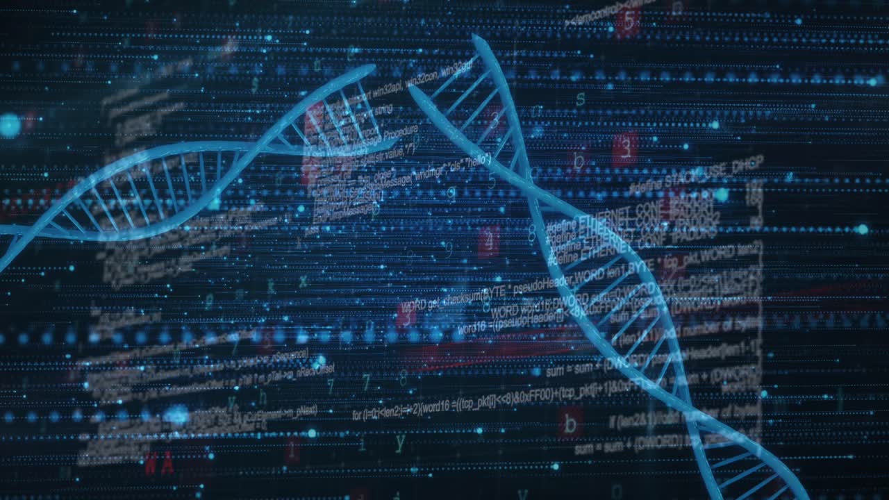 Animation of dna strands with data processing