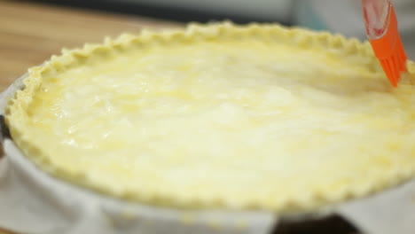 preparing a pie