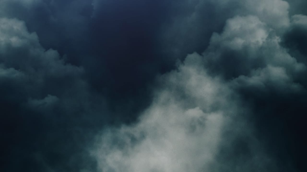 timelapse, thunderstorms and lightning flashes in moving dark columnibus clouds