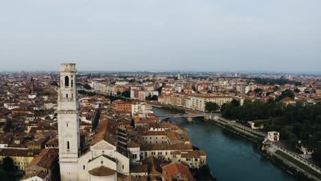 drone shot of torre dei lamberti