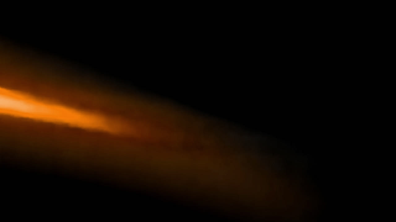 Dynamic abstract orange light streaks animated overlay, transparent 4K video, alpha channel, ProRes