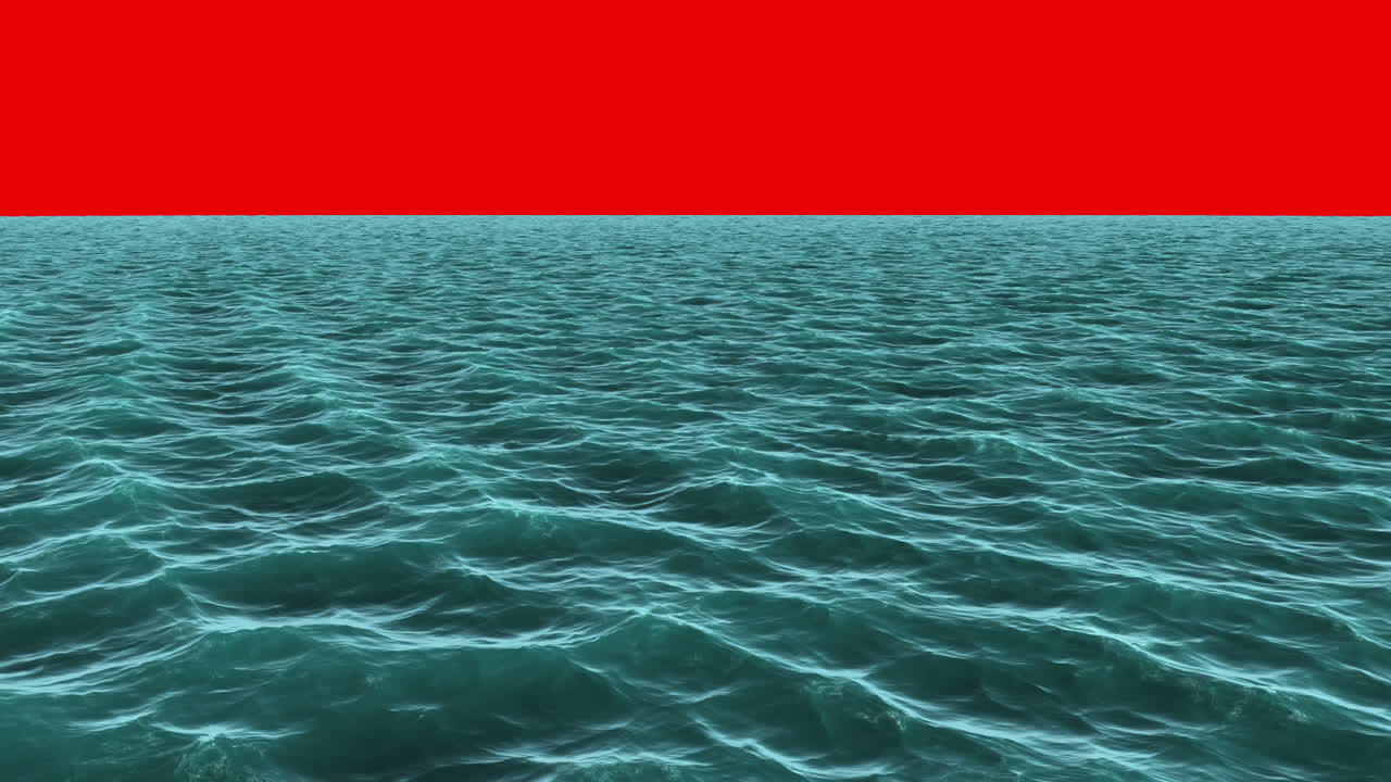 Digitally generated blue ocean moving