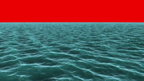 Digitally generated blue ocean moving