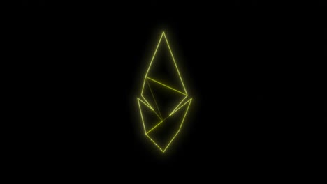 logotipo de movimiento 3d de estructura metálica giratoria de ethereum