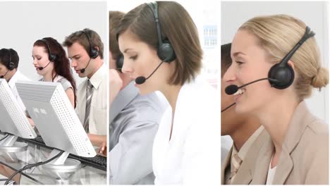 Montage-footage-of-a-business-call-centre