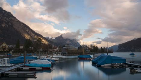 Beautiful-Sunset-in-Amden,-Switzerland