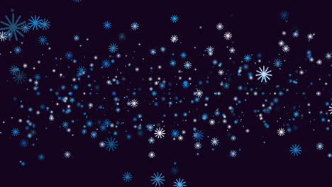 snowflake cascade blue and white patterns on black background