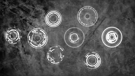 círculos concéntricos sobre un fondo gris