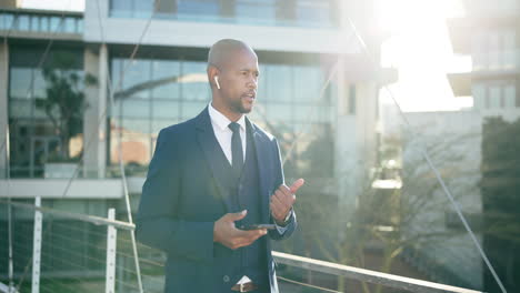 businessman using smartphone outdoors