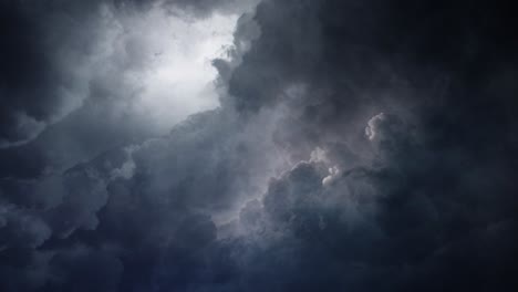 view of thunderstorm and moving dark clouds