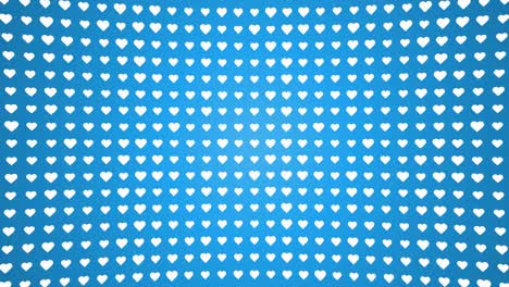 white hearts pattern animated blue background