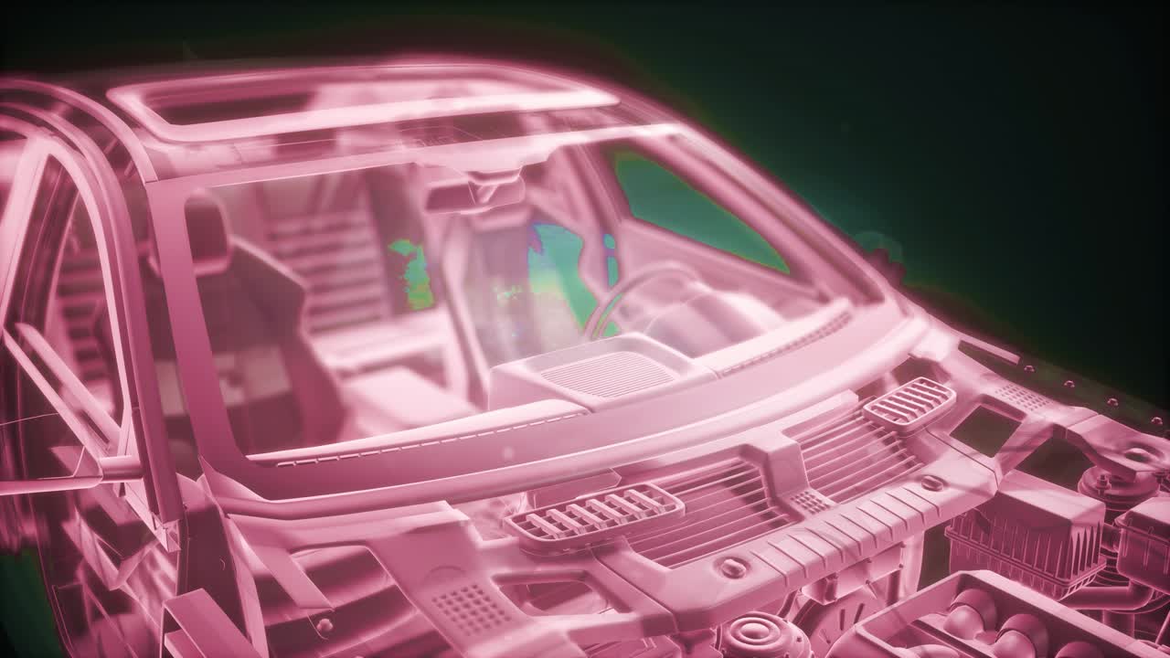 자세한 자동차 엔진 및 다른 부품