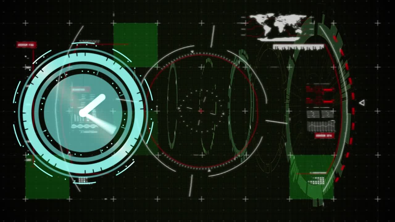 Animazione di orologio che ticchetta sull'elaborazione dati degli scope