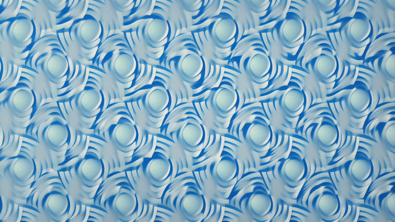 Abstract blue and white geometric pattern animation with circular shapes