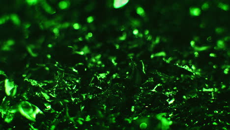 emerald color metal fillings close-up