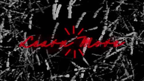 animación del texto de neón rojo, aprender más, sobre la textura de la hierba monocromática