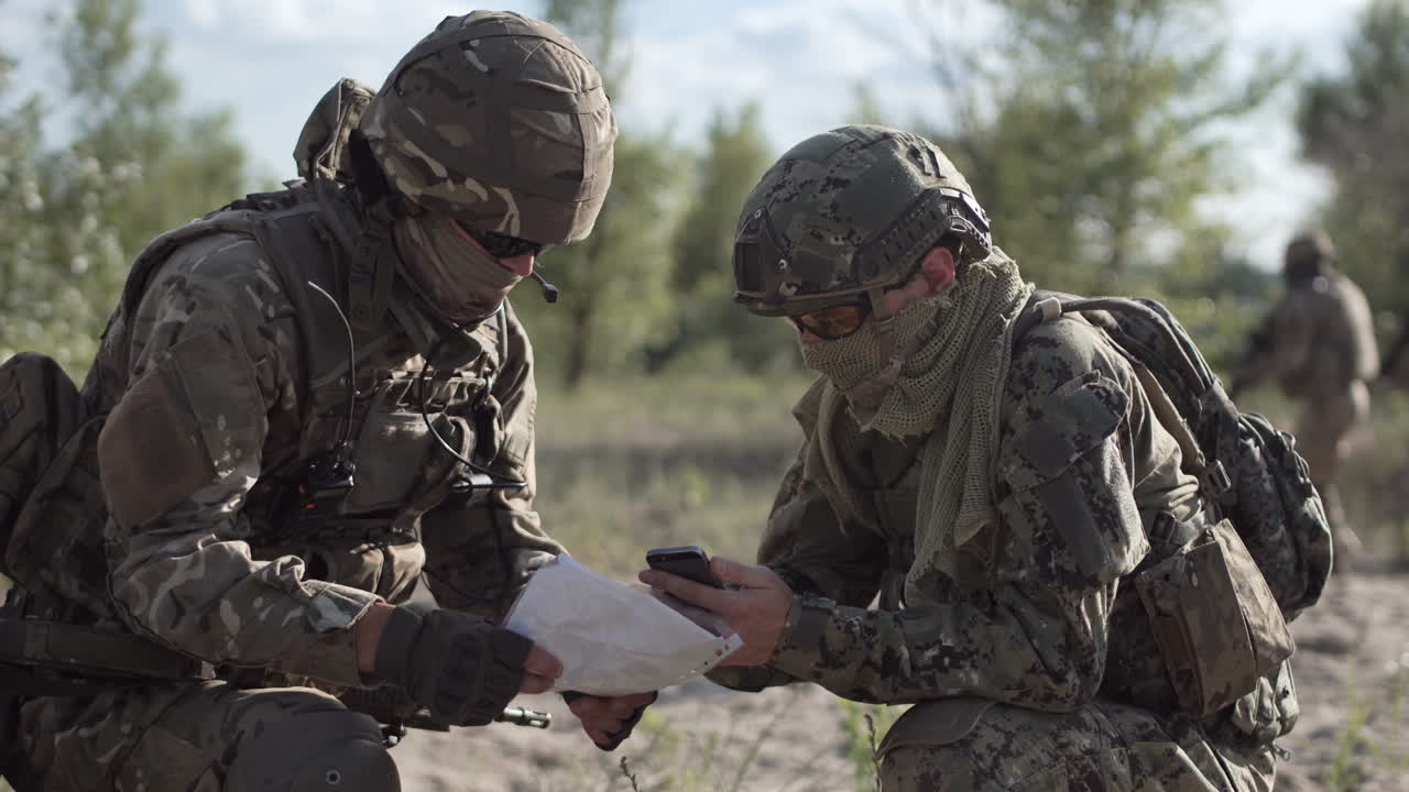 Soldiers Studying a Map