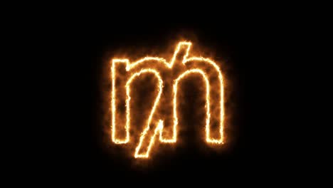 mile symbol of burning flame. mile symbol made from fire flame. flaming burn font or bonfire alphabet text with sizzling fiery shining heat effect. 3d rendering.