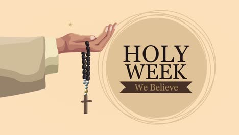 animación de letras de la semana santa con rosario
