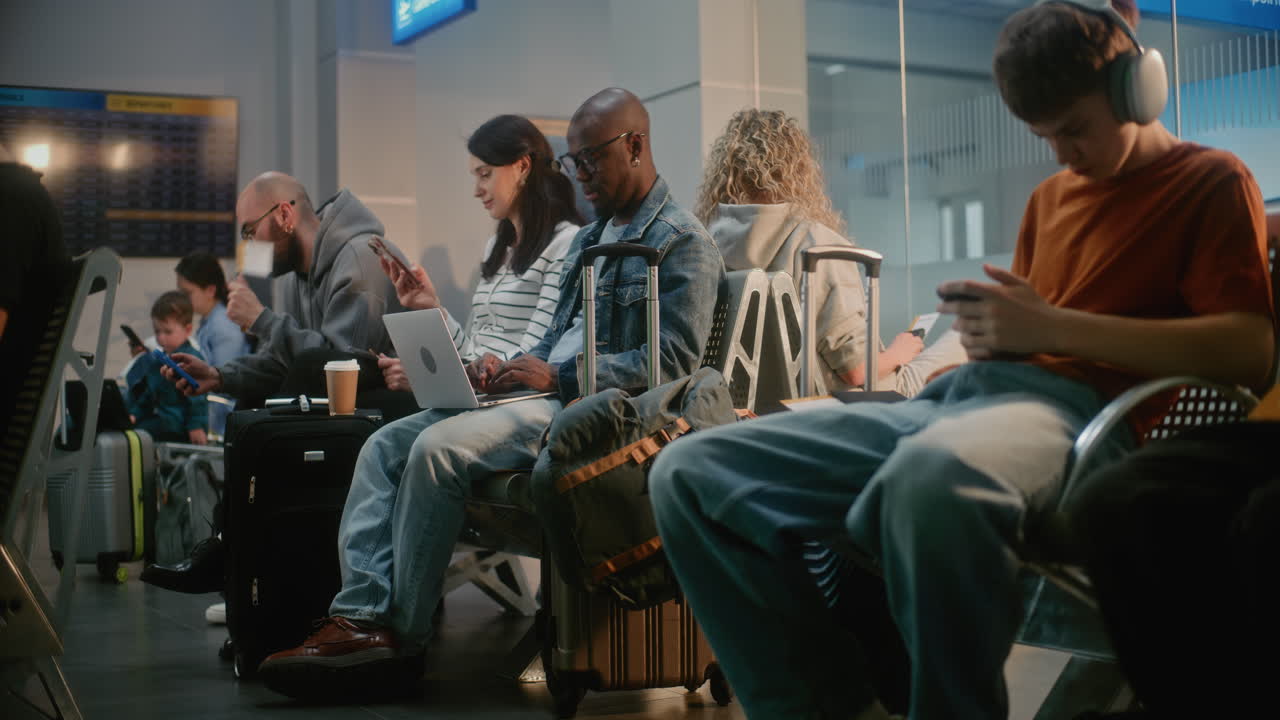 Airport Passengers Waiting for Flight