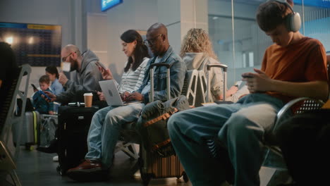 airport passengers waiting for flight