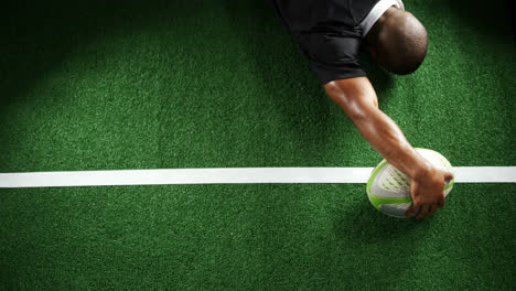 deportista profesional de rugby marca el intento