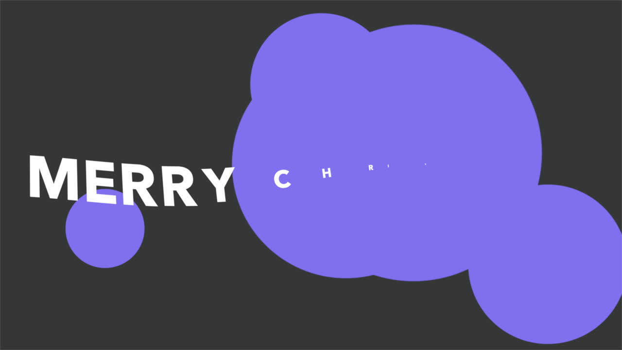 검은색 그라디엔트에 보라색 액체 원과 함께 메리 크리스마스