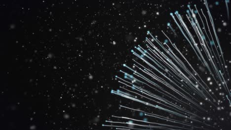 animación de la explosión de rastros luminosos sobre puntos de luces en el fondo