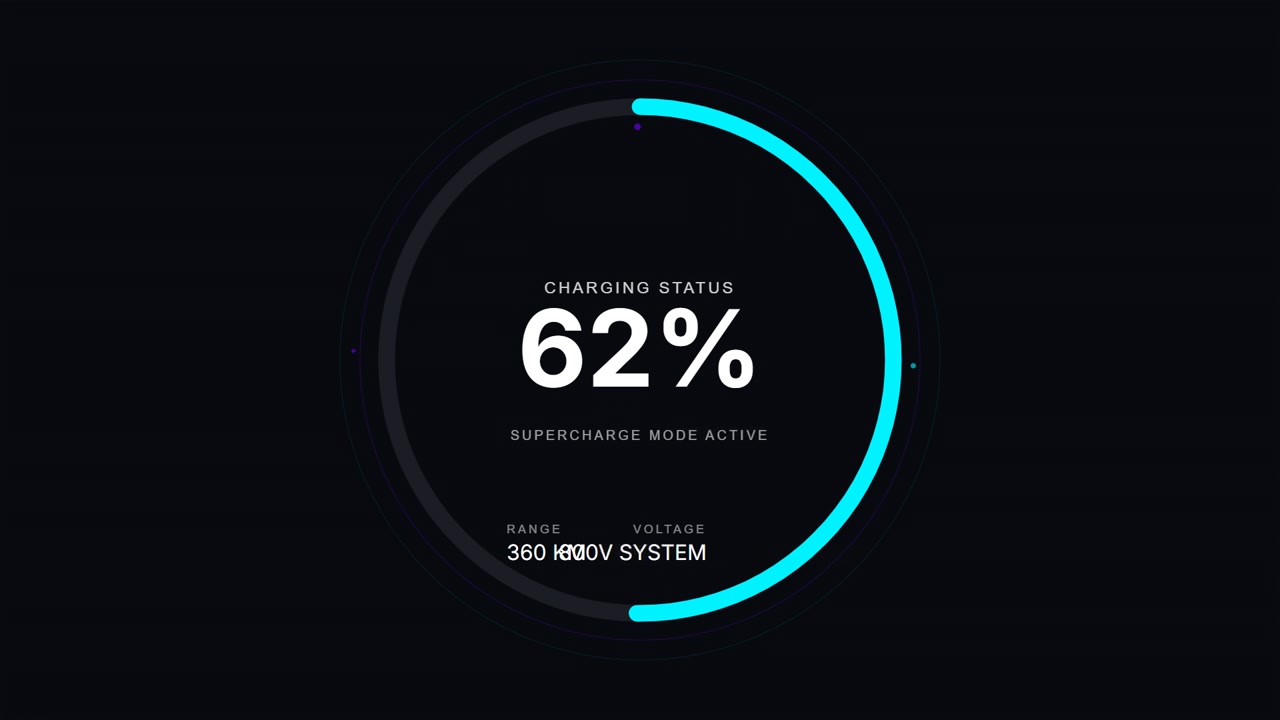 Digital Charging Status Interface with Increasing Percentage