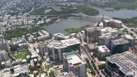 the durgam cheruvu bridge in hyderabad constructed under telangana’s strategic road development plan, this cable bridge, characterised by its shallow-angle external cables