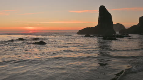 peaceful ocean, tranquility at sunset. oregon coast travel