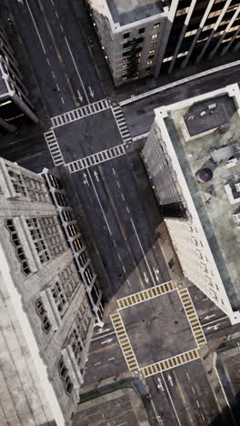 aerial view of city intersection