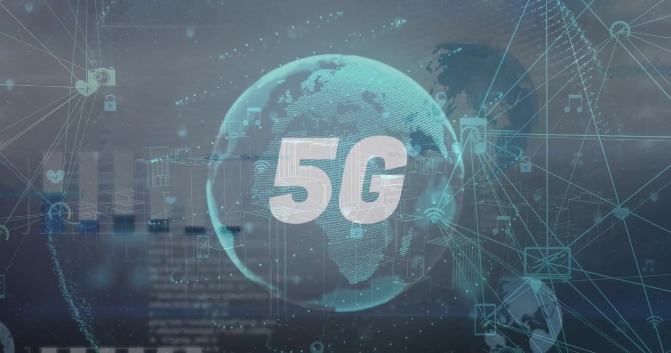 Connettività di rete 5G digitale e comunicazione dati globale