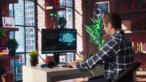 freelancing engineer doing maintenance on artificial intelligence systems