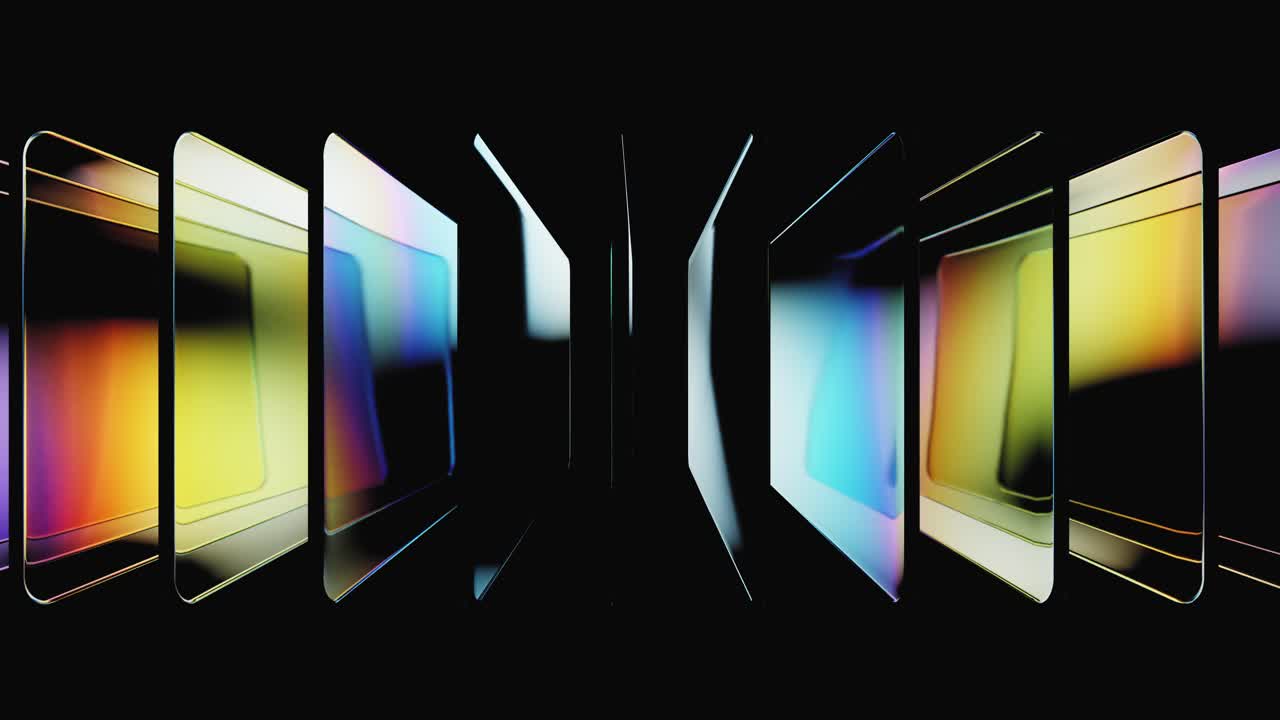Dynamic Abstract Panels with Colorful Light Reflections