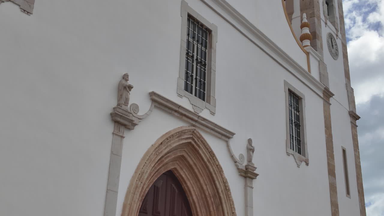 Stone arch doorway of Igreja Matriz in Portimão Portugal with Gothic style