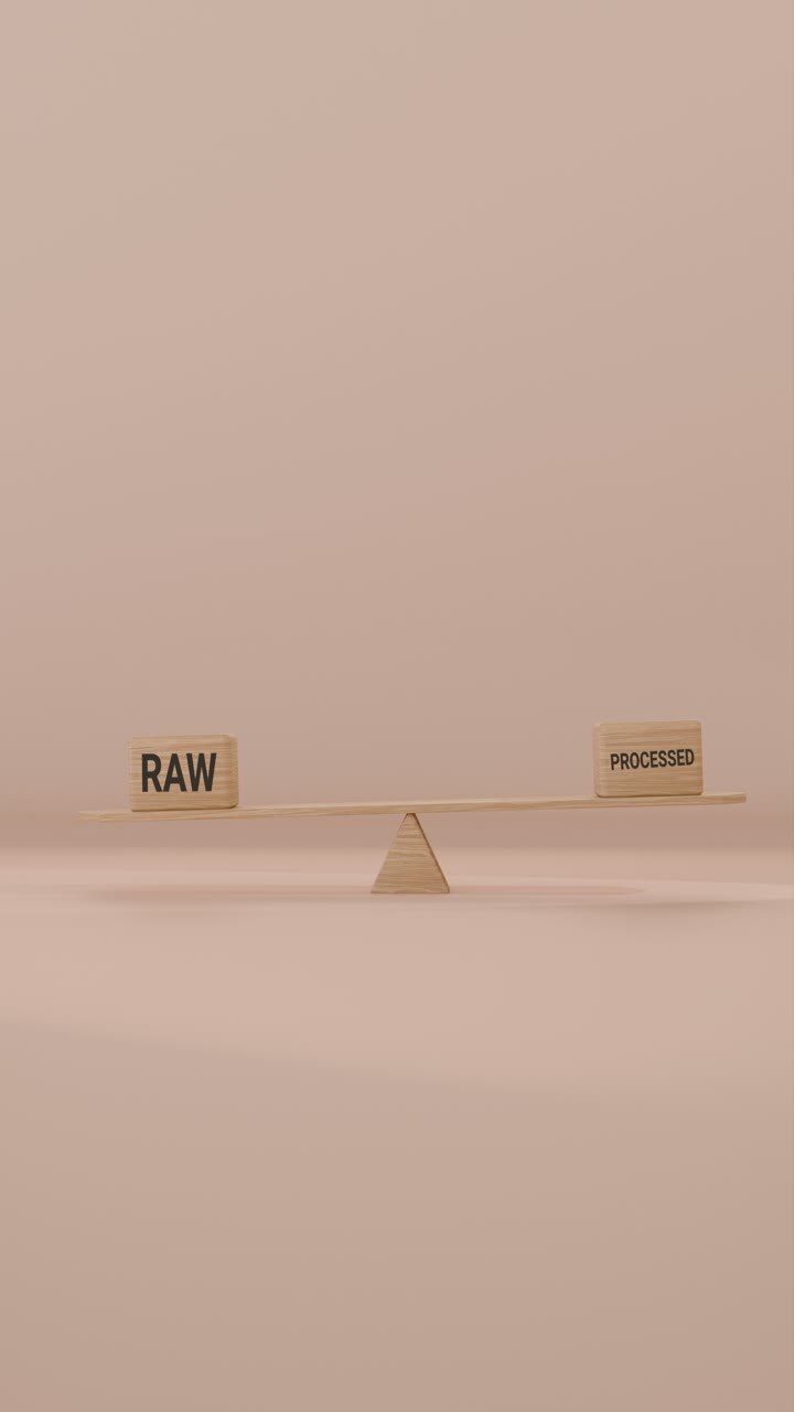 VERITCAL VIDEO OF RAW AND PROCESSED BALANCING ON SEESAW