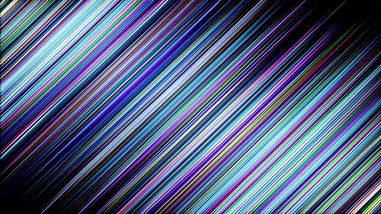 Neon Diagonal Lines On Black Backdrop, Vibrant Cyan And Magenta Streaks With Glowing Gradient, Synthwave