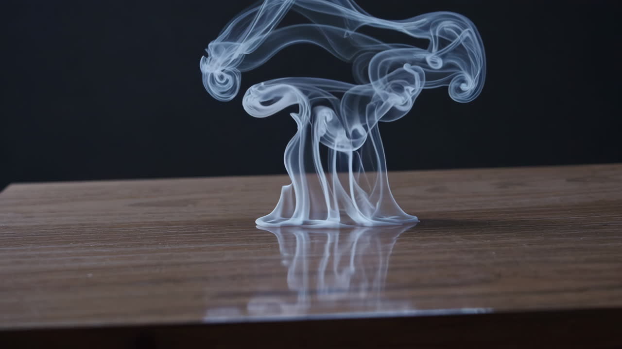 Smoke Experiment on a Wooden Table